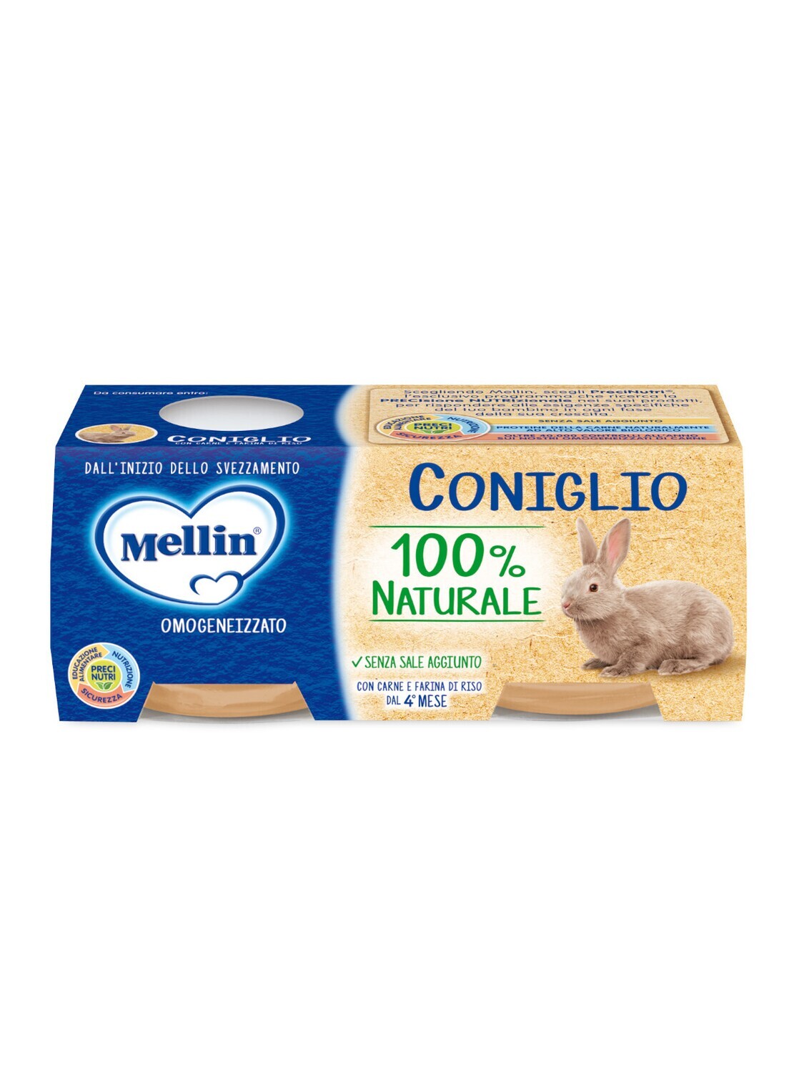 Mellin Omogeneizzato di Carne Coniglio 2x80g