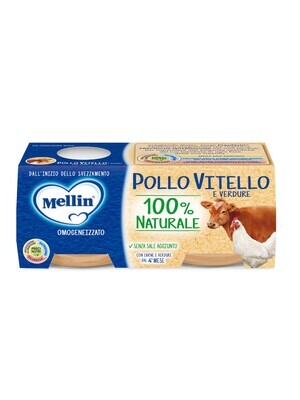 Mellin Omogeneizzato di Carne Pollo Vitello con Verdure 2x80g