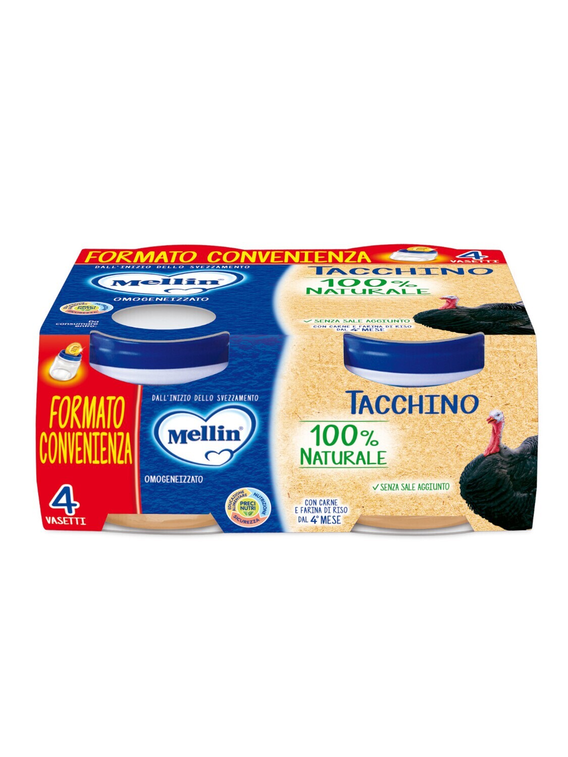 Mellin Omogeneizzato di Carne Tacchino 4x80g