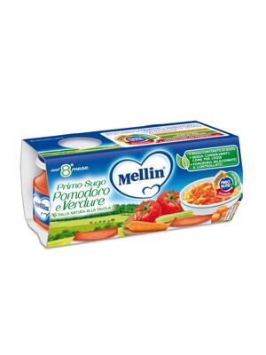 Mellin Omogeneizzato di Sugo Pomodoro e Verdure 2x80g