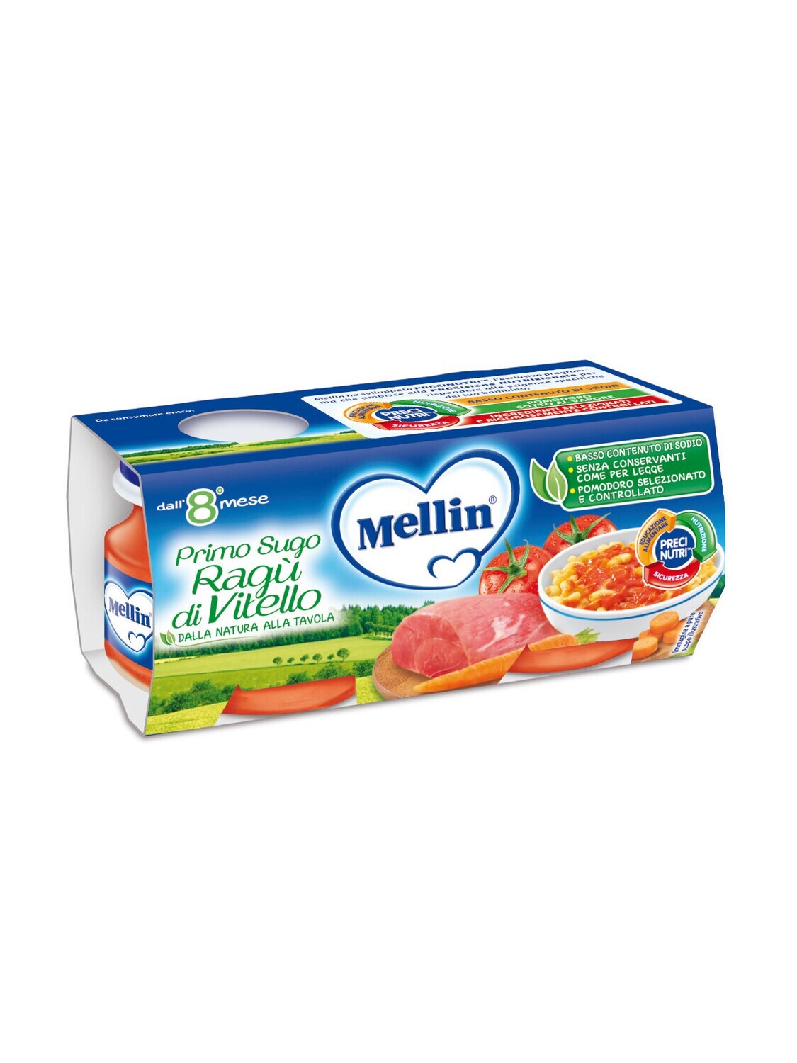 Mellin Omogeneizzato di Sugo Ragu&#39;di Vitello 2x80g