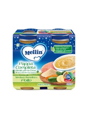 Mellin Pappa Cena Completa Pollo Semolino Verdura 2x200g