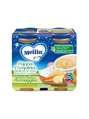 Mellin Pappa Cena Completa Formaggino Pastina Verdura 2x200g