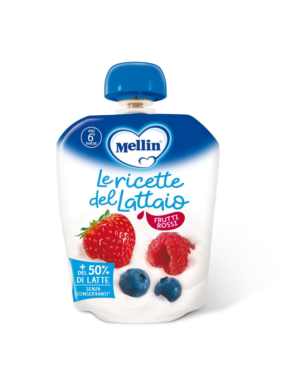 Mellin Pouches Latte con Frutti Rossi 85g
