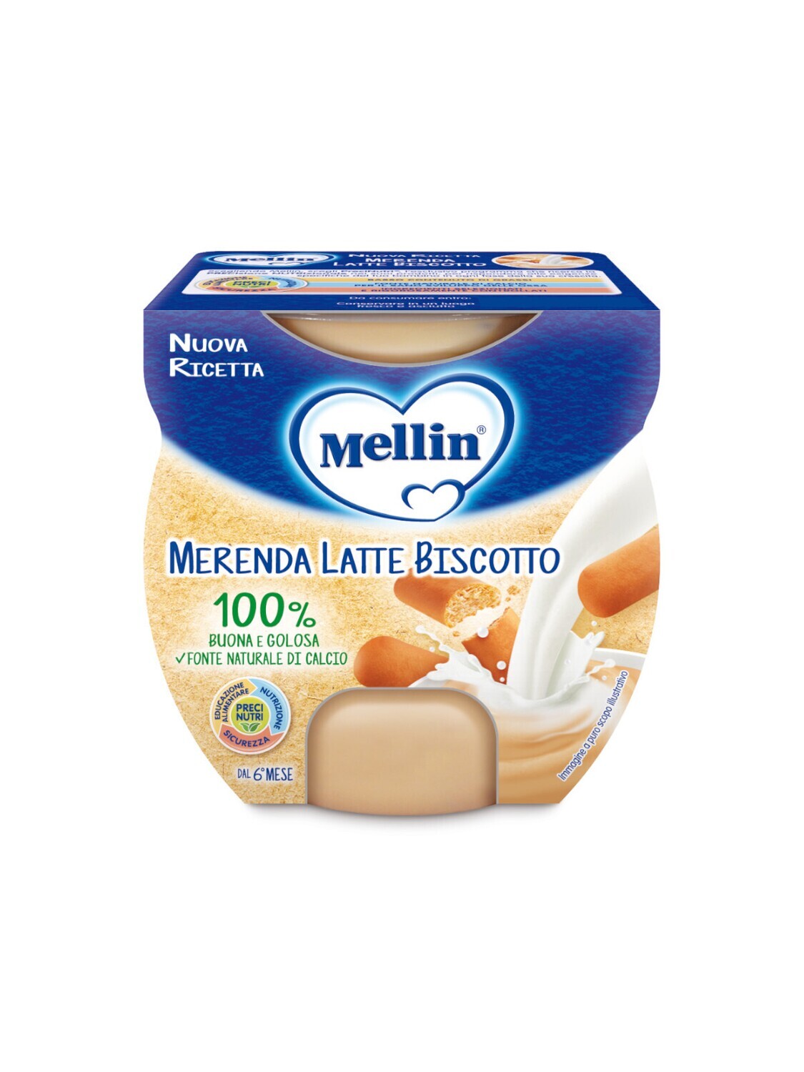 Mellin Merende Latte Biscotto 2x100g