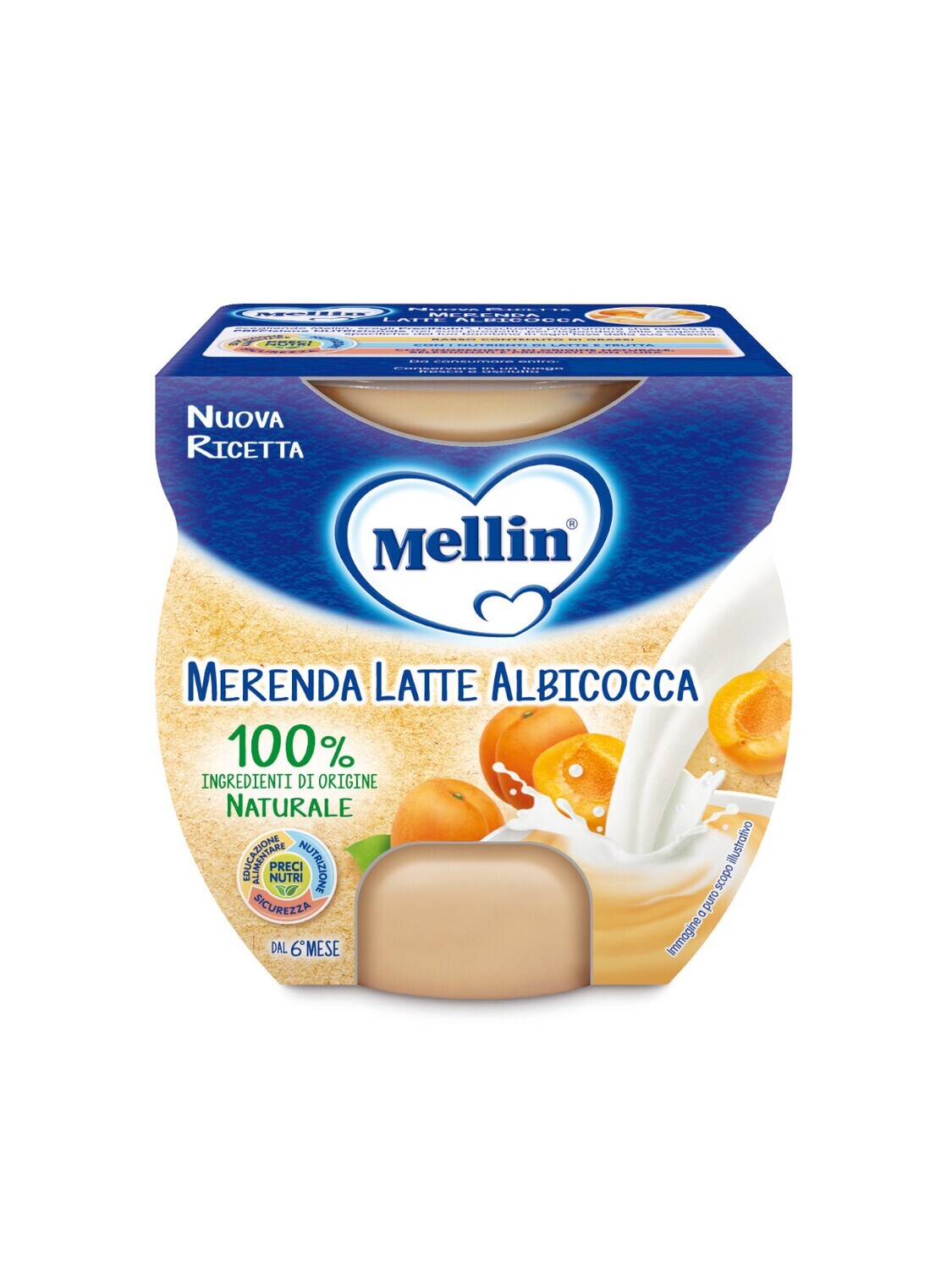 Mellin Merende Latte Albicocca 2x100g