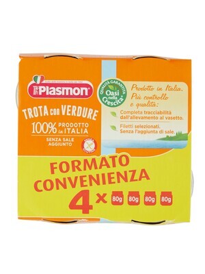 Plasmon Omogeneizzato di Pesce Trota con Verdure 4x80g