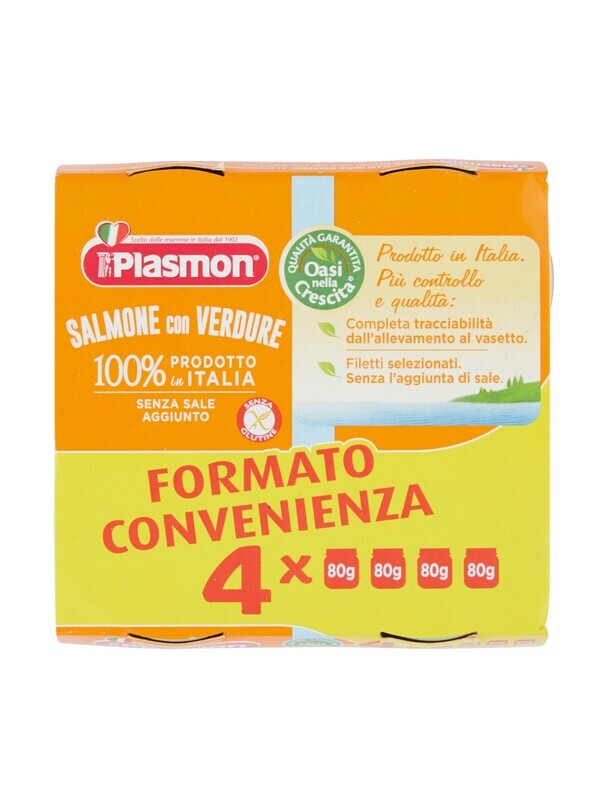 Plasmon Omogeneizzato di Pesce Salmone con Verdure 4x80g
