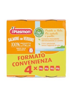 Plasmon Omogeneizzato di Pesce Salmone con Verdure 4x80g
