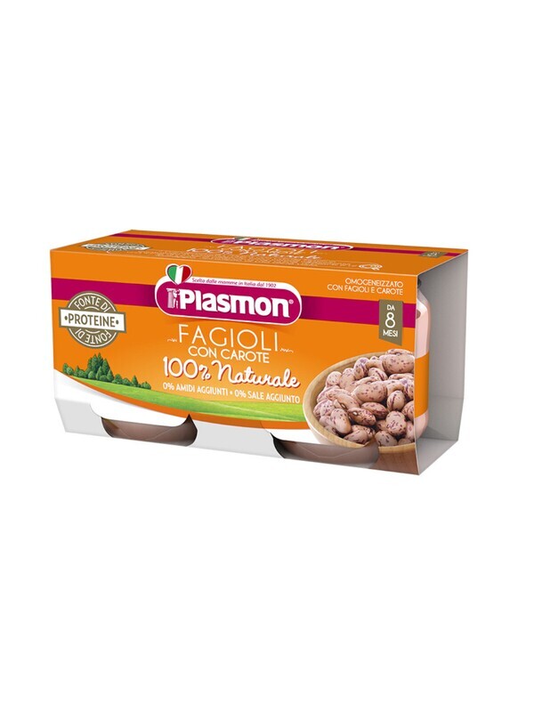 Plasmon Omogeneizzato di Verdure Fagioli con Carote 2x80g