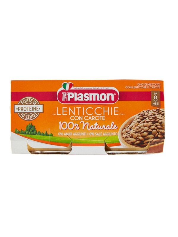 Plasmon Omogeneizzato di Verdure Lenticchie con Carote 2x80g