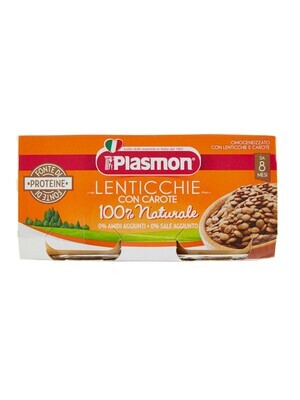Plasmon Omogeneizzato di Verdure Lenticchie con Carote 2x80g