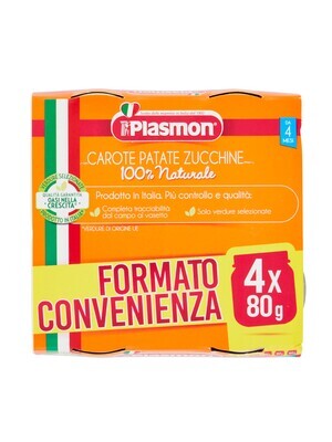 Plasmon Omogeneizzato di Verdure Carote Patate Zucchine 4x80g