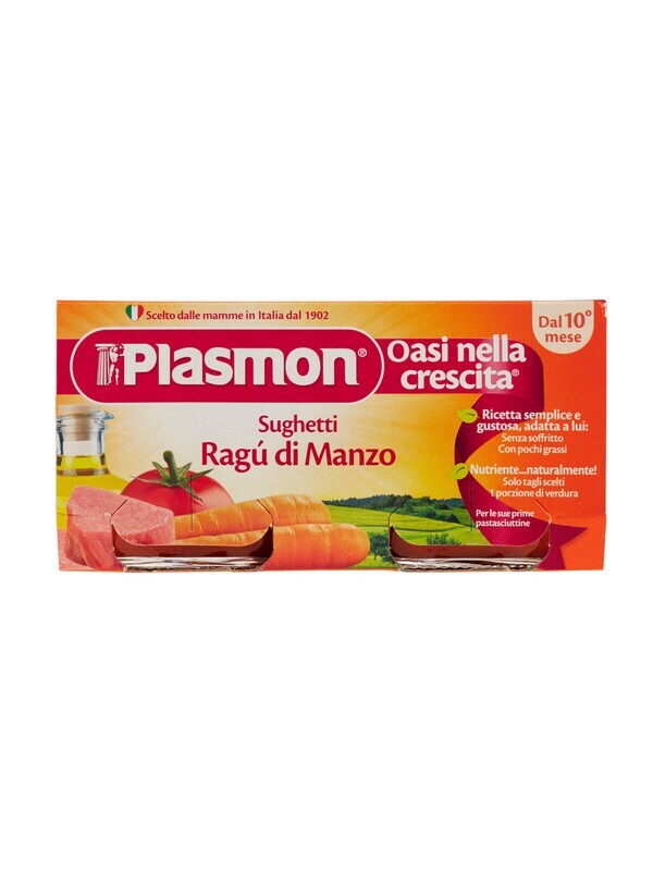 Plasmon Omogeneizzato di Sugo Ragu&#39;di Manzo 2x80g