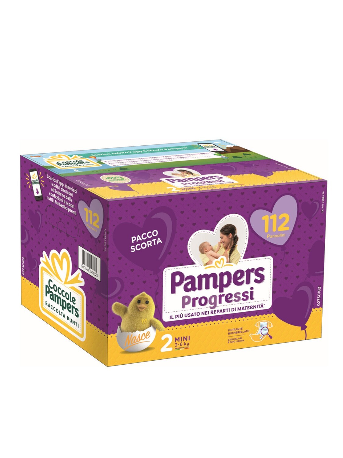 Pampers Pannolino Progressi Quadripack Mini 3-6 kg da 112pz