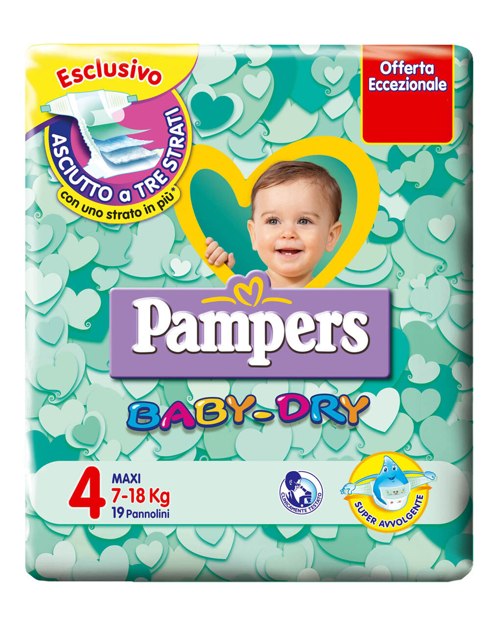 Pampers Pannolino Baby Dry Maxi 7-18 kg da 18pz