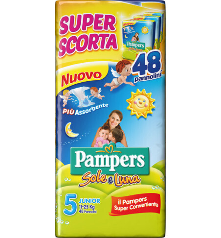 Pampers Pannolino Sole e Luna Triopack Junior 11-25 kg da 48Pz