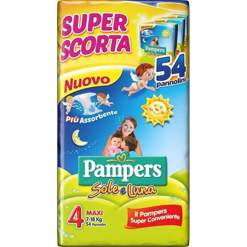 Pampers Pannolino Sole e Luna Triopack Maxi 7-18 kg da 54Pz