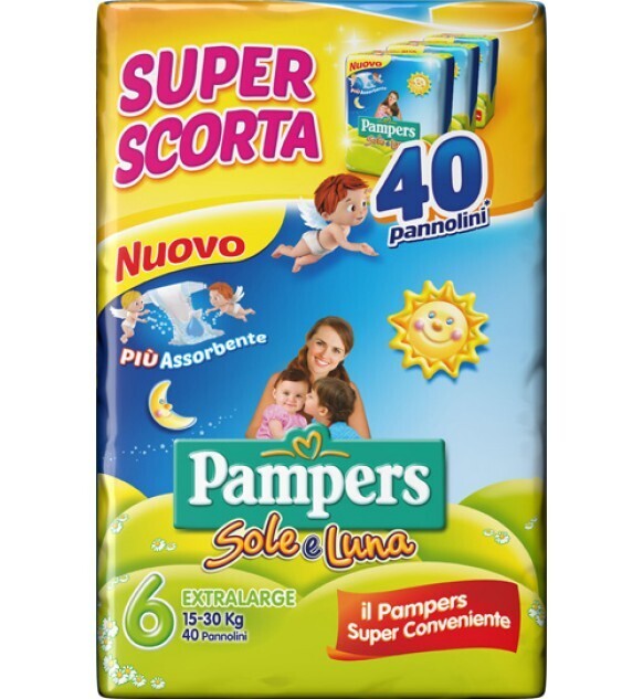 Pampers Pannolino Sole e Luna Triopack XL 15-30 kg da 40Pz