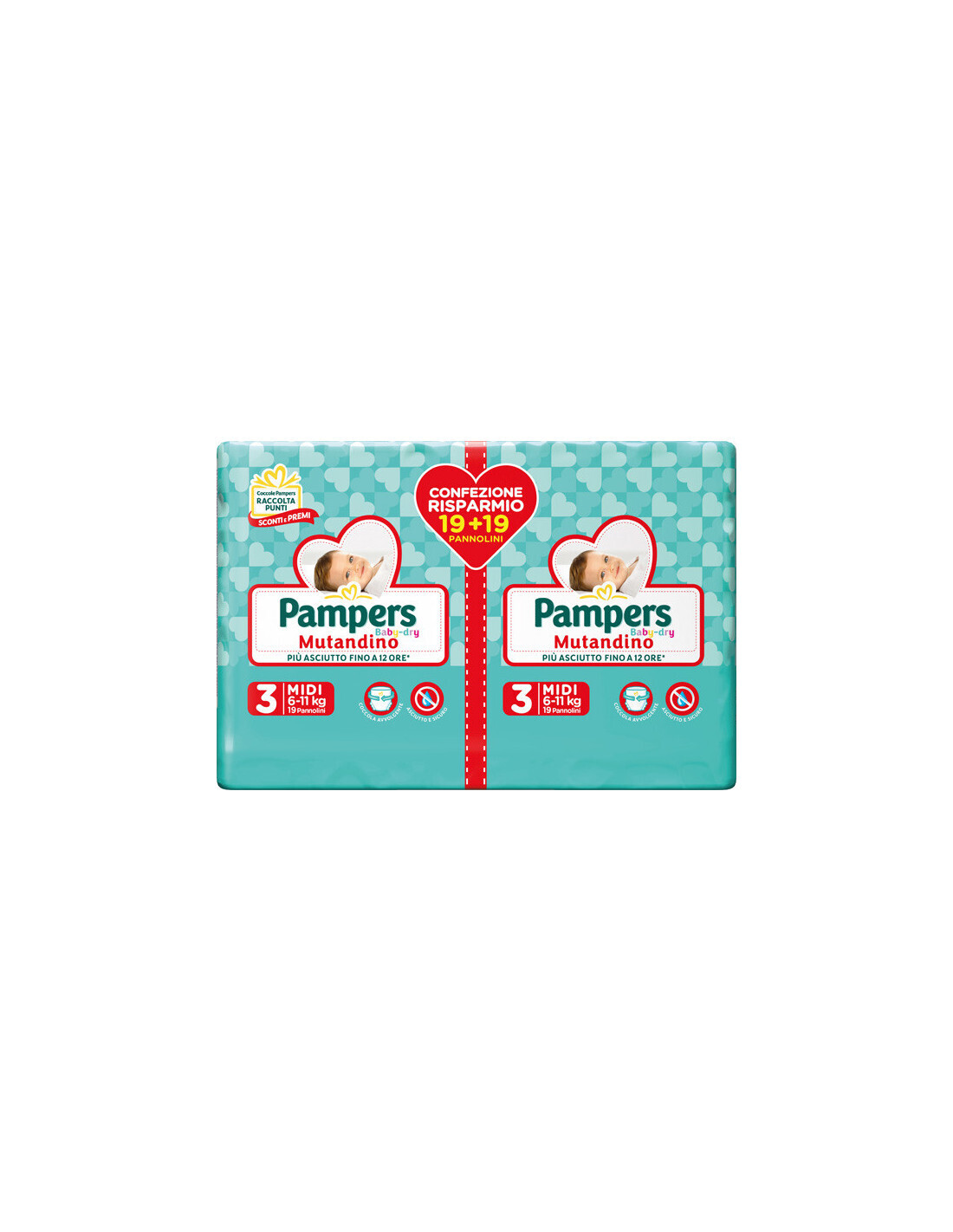 Pampers Mutandino Baby Dry Midi 6-11 kg Doppio da 38Pz