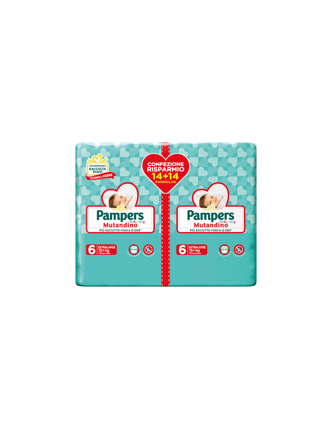 Pampers Mutandino Baby Dry XL 15+ kg Doppio da 28Pz