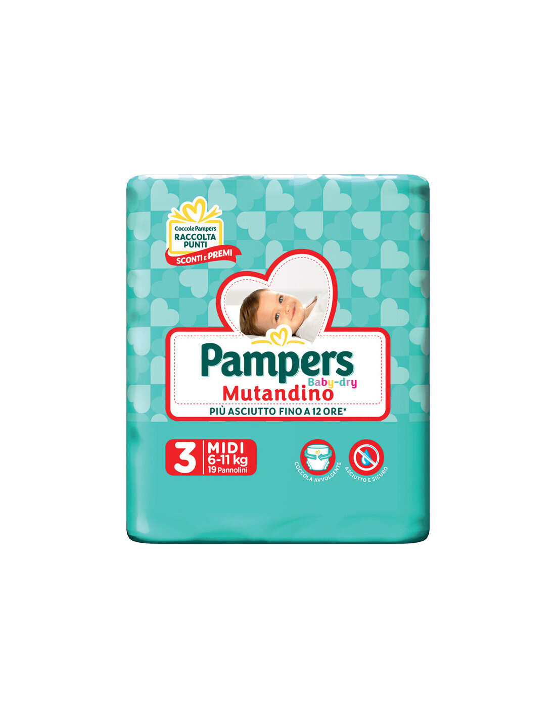 Pampers Mutandino Baby Dry Midi 6-11 kg da 19Pz