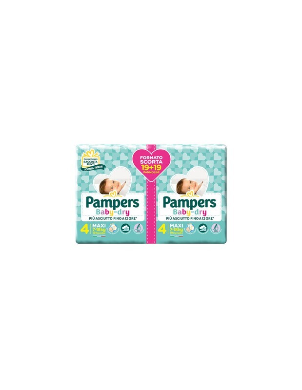 Pampers Pannolino Baby Dry Maxi 7-18 kg Doppio da 34pz
