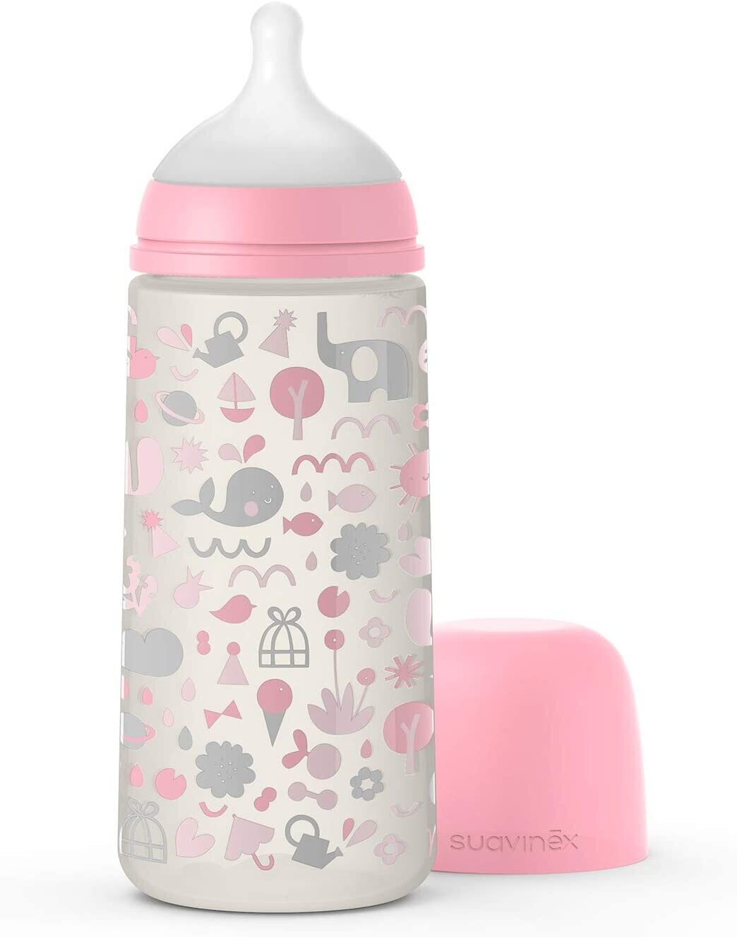 Suavinex Biberon Memories Tettarella Simmetrica SX Pro Flusso Denso Rosa 360ml