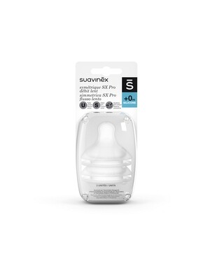 Suavinex Tettarella Simmetrica SX Pro Silicone Flusso Lento S da +0 Mesi 2pz