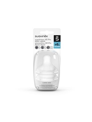Suavinex Tettarella Simmetrica SX Pro Silicone Flusso Denso L da +6 Mesi 2pz
