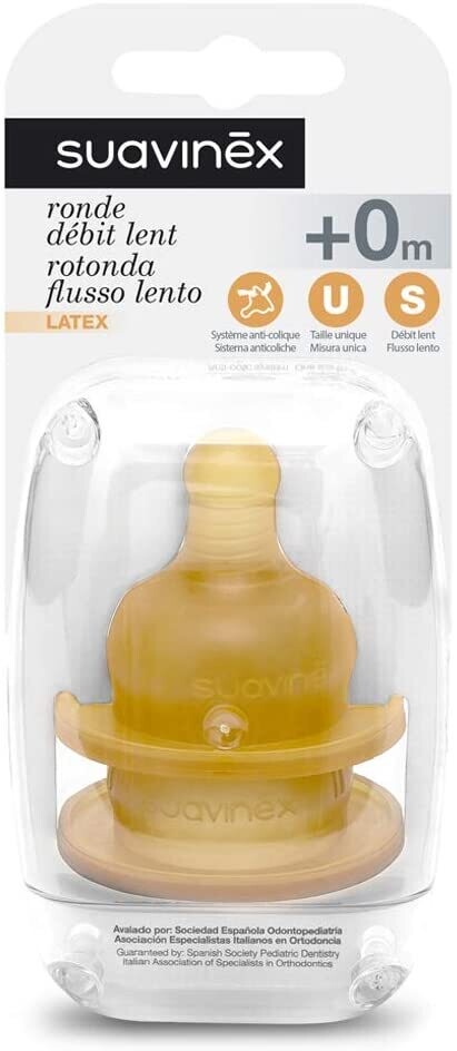 Suavinex Tettarella Rotonda Flusso Lento Caucciu +0M 2pz