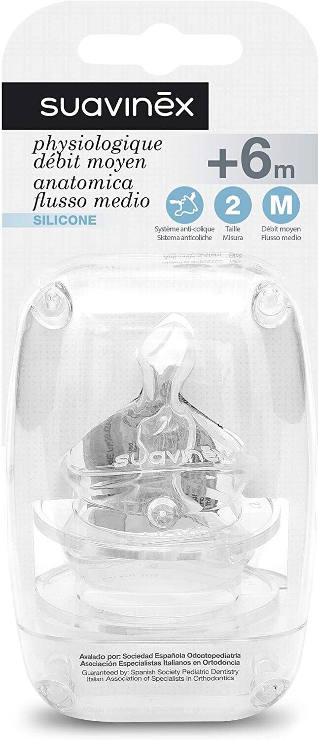 Suavinex Tettarella Anatomica Silicone Tg 2M +6M 2pz
