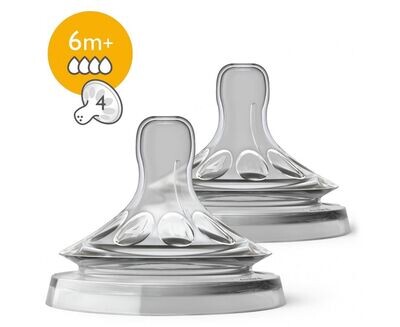 Avent Tettarelle Natural 4 mis Flusso Abbondante 2pz