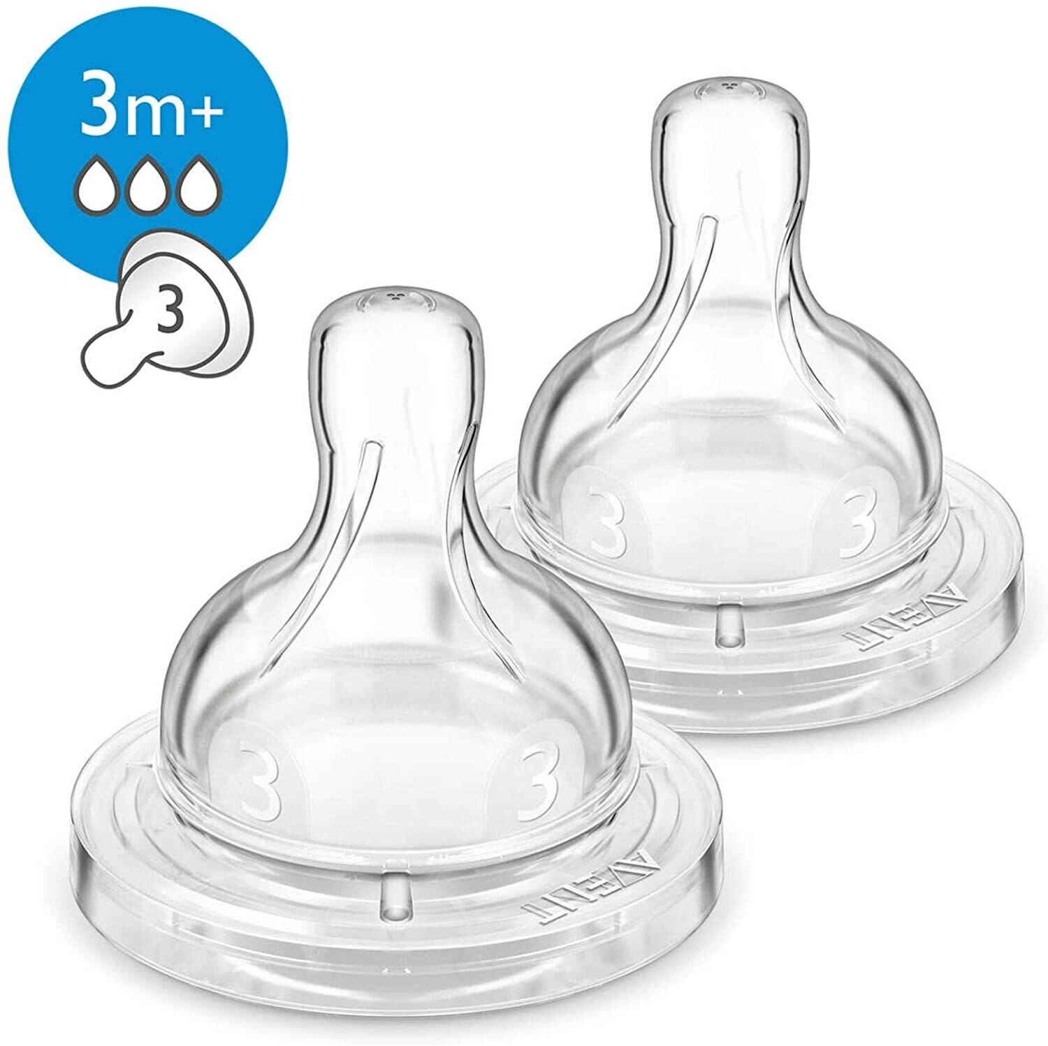 Avent Tettarelle Classic 3 mis Flusso Medio 2pz