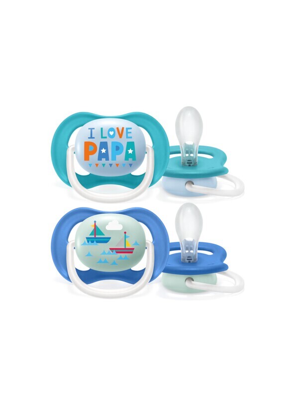 Avent Succhietti Ultra Air 6-18 Mesi Maschio Papa&#39; 2pz
