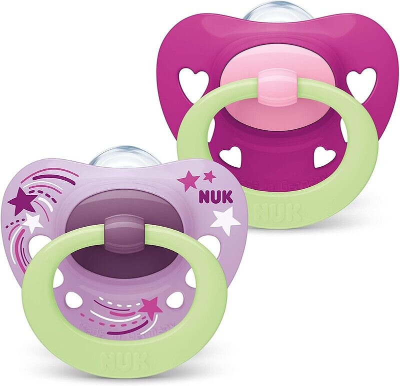Nuk Succhietti Signature Night Silicone 6-18 Mesi 2pz