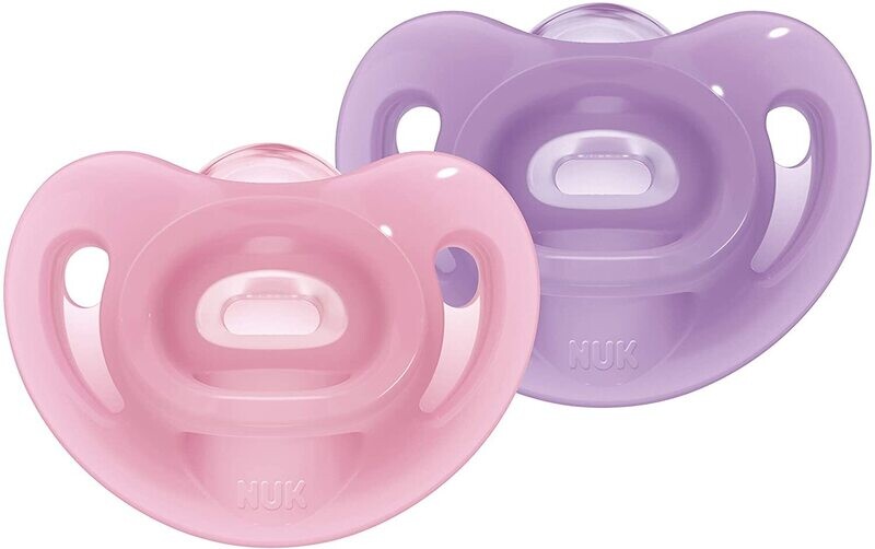Nuk Succhietti Sensitive Silicone 6-18 mesi 2pz viola e rosa