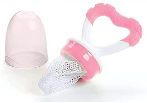 Nuvita Flavorillo Yum &amp; Gum Mangiafrutta e Massagengive 2in1 6M+ Rosa