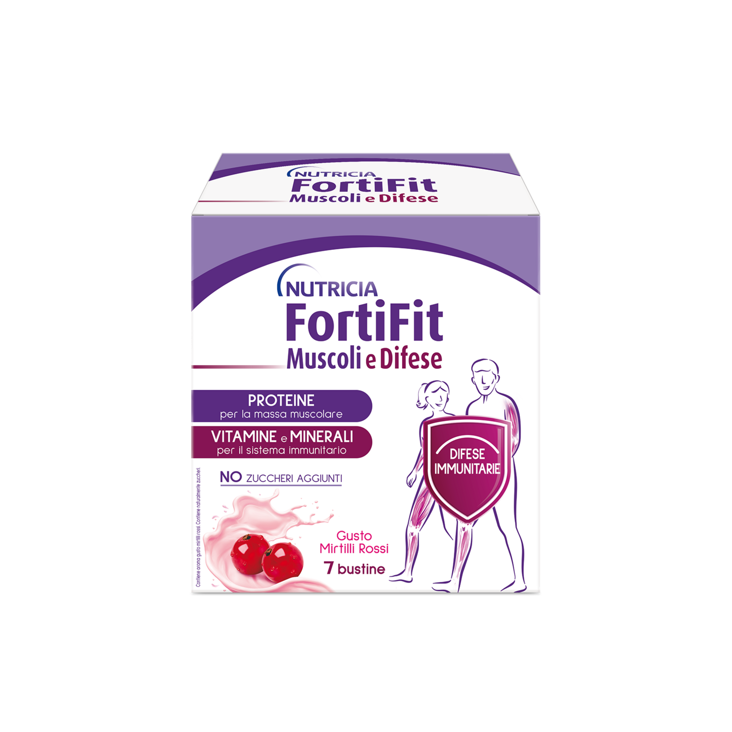 Nutricia Fortifit Muscoli e Difesa Gusto Mirtilli Rossi 7 bustine