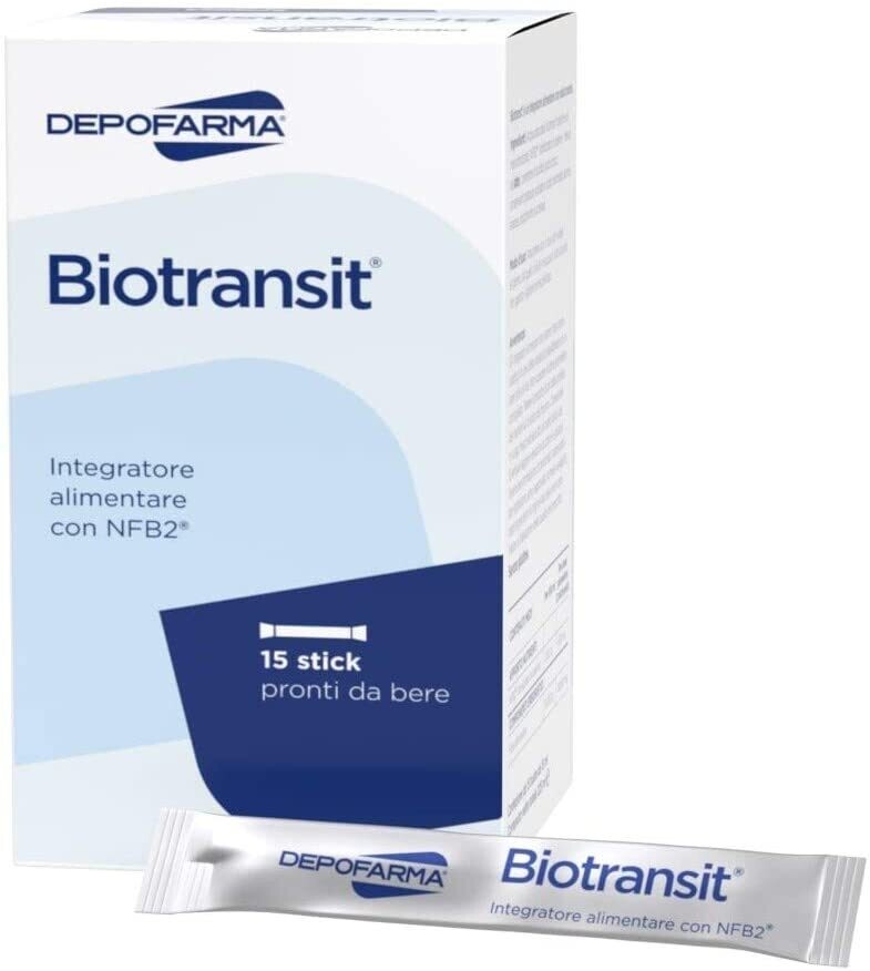 Depofarma Biotransit Integratore Alimentare con NFB2 15 Stick pronti da bere