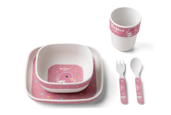 Nuvita Set Pappa Yoohoo 12m+ Rosa da 5 pz