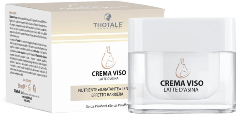 Thotale Crema Viso Latte D&#39;asina Nutriente Idratante Lenitiva Vasetto 50ml
