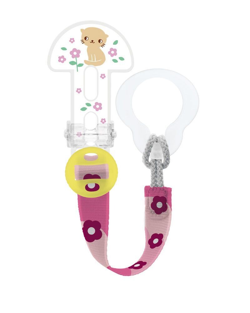 Mam Clip it! &amp; Cover Catena con 
Proteggisucchietto Tessuto Rosa