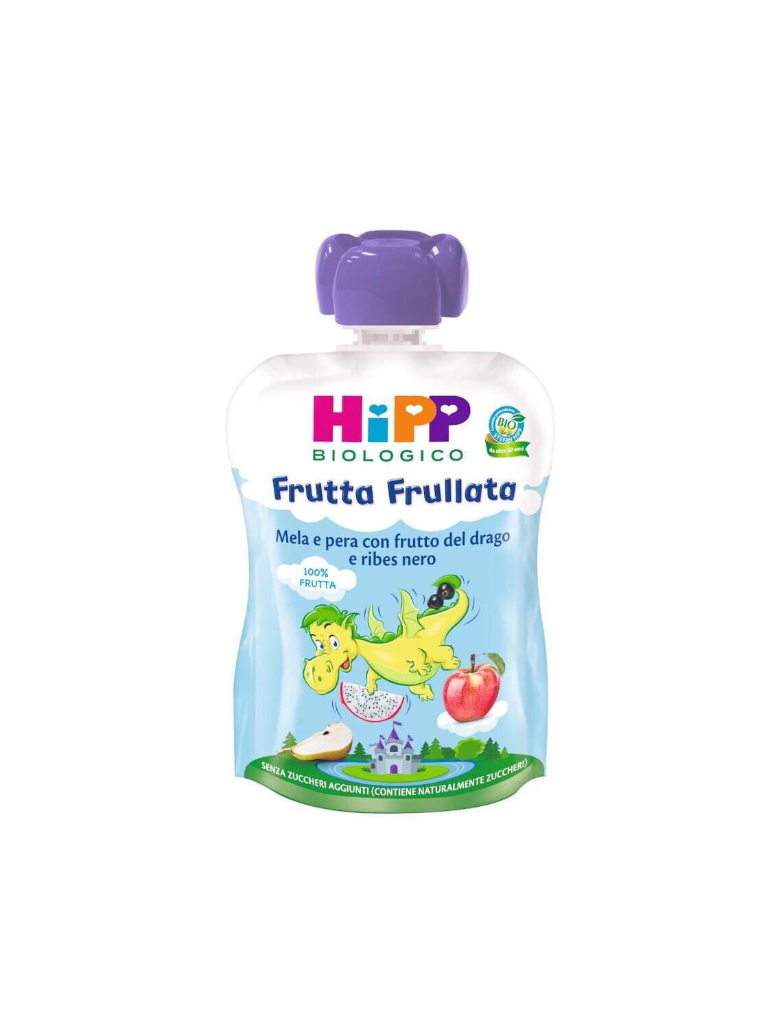 Hipp Frutta Frullata Mela e Pera con Frutto del Drago e Ribes Nero Confezione da 90g