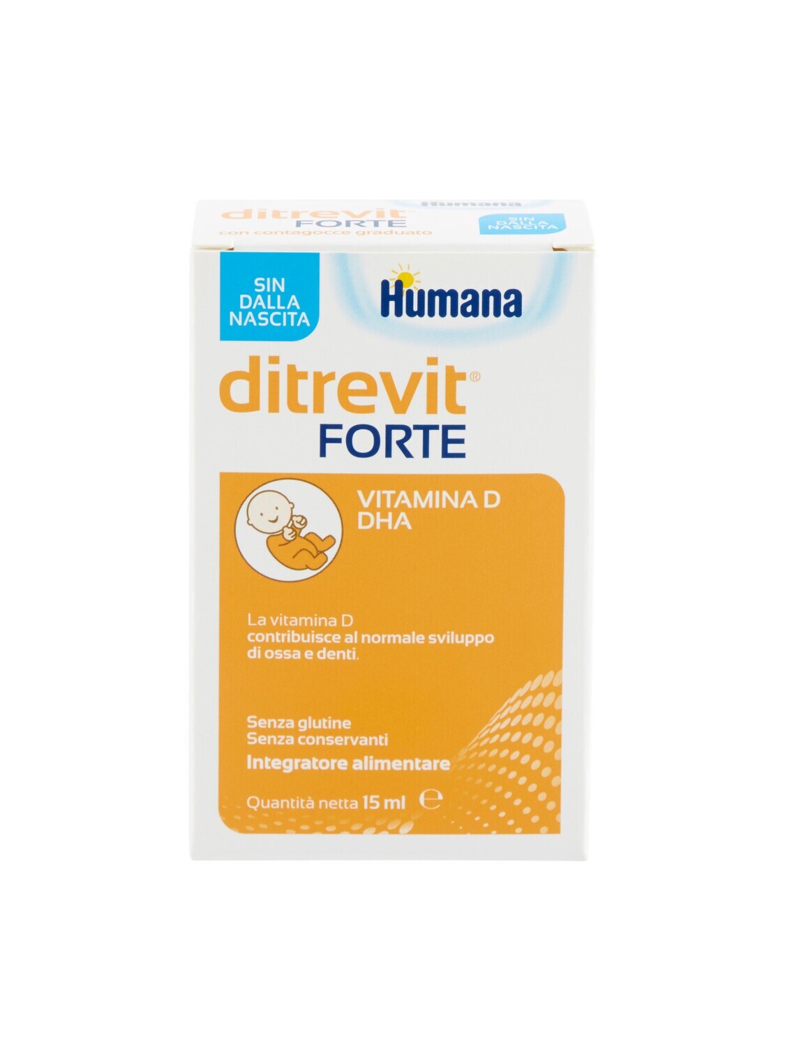 Humana Ditrevit Forte Integratore Vitamina D e DHA Gocce 15 ml