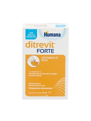 Humana Ditrevit Forte Integratore Vitamina D e DHA Gocce 15 ml