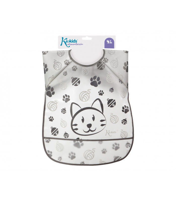 Kiokids Bavaglino Impermeabile Grigio con Maniche