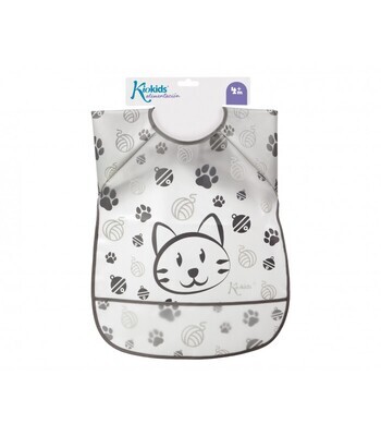 Kiokids Bavaglino Impermeabile Grigio con Maniche