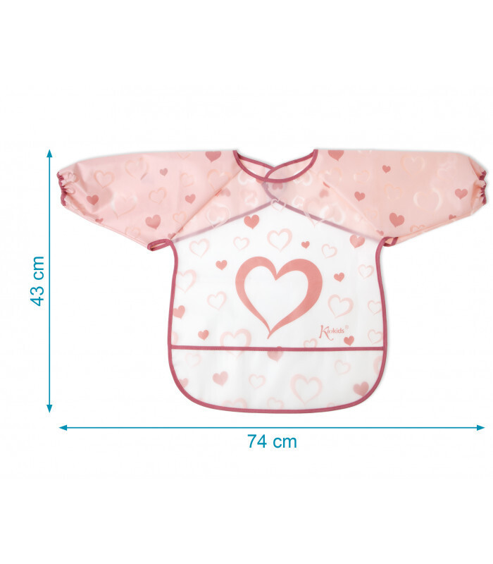 Kiokids Bavaglino Impermeabile Rosa con Maniche