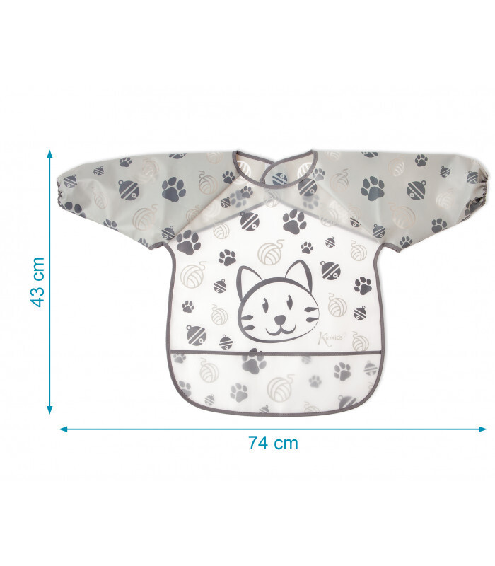Kiokids Bavaglino Impermeabile Grigio con Maniche